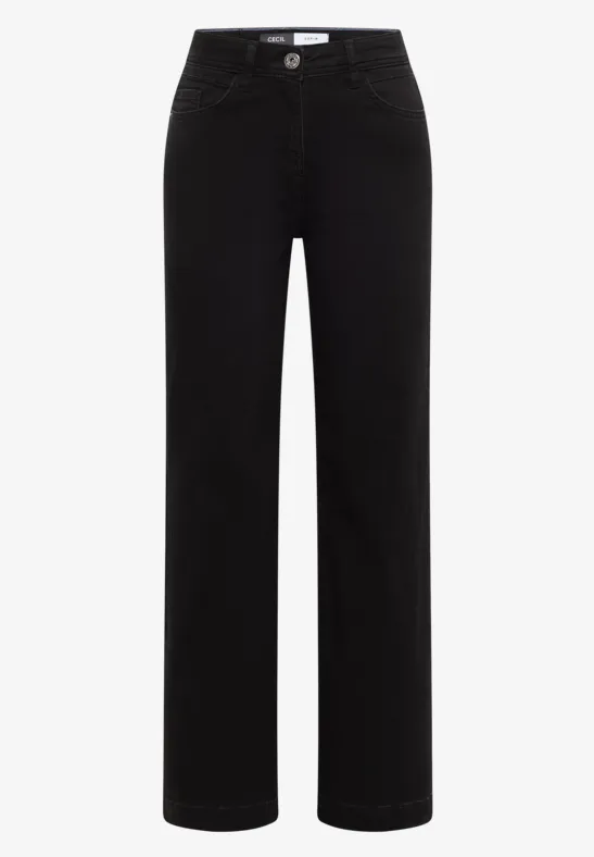 Thumbnail - Cecil Damen Wide Leg Jeans in Schwarz, Gr: 31
