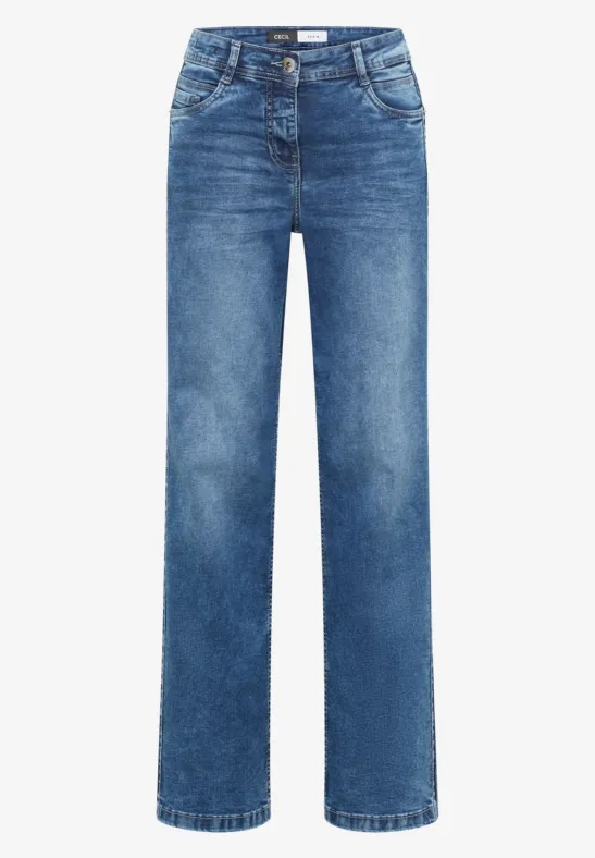 Thumbnail - Cecil Damen Wide Leg Jeans in Blau, Gr: 25