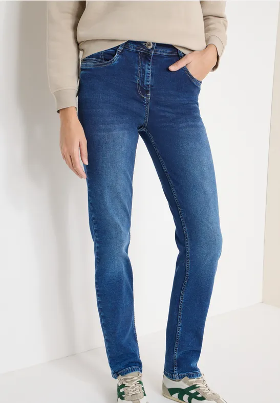 Thumbnail - Cecil Damen Wide Leg Jeans in Blau, Gr: 30