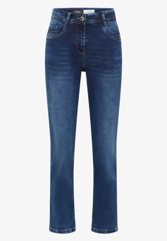 Thumbnail - Cecil Damen Wide Leg Jeans in Blau, Gr: 30