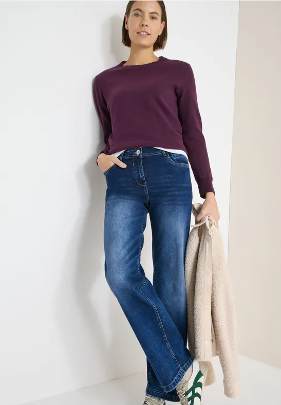 Thumbnail - Cecil Damen Wide Leg Jeans in Blau, Gr: 38
