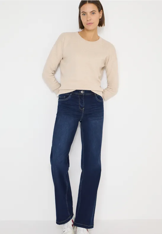 Thumbnail - Cecil Damen Wide Leg Jeans in Blau, Gr: 38