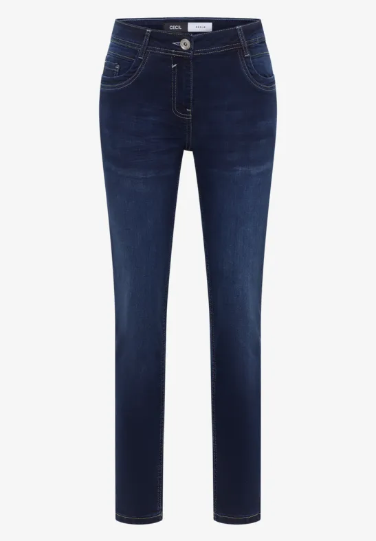 Thumbnail - Cecil Damen Straight Leg Jeans in Blau, Gr: 27