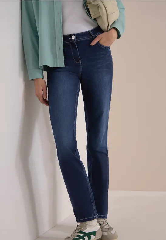 Cecil Dames Straight Legs jeans in Blauw, Gr: 31