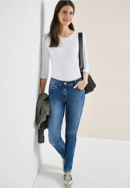 Thumbnail - Cecil Damen Slim Leg Jeans in Blau, Gr: 34