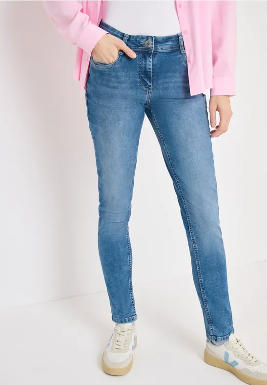 cecil Jeans Straight Leg Baumwolle Blau