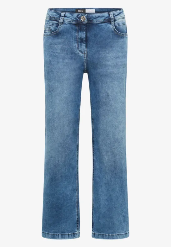 Thumbnail - Cecil Damen Wide Leg Jeans in Blau, Gr: 38