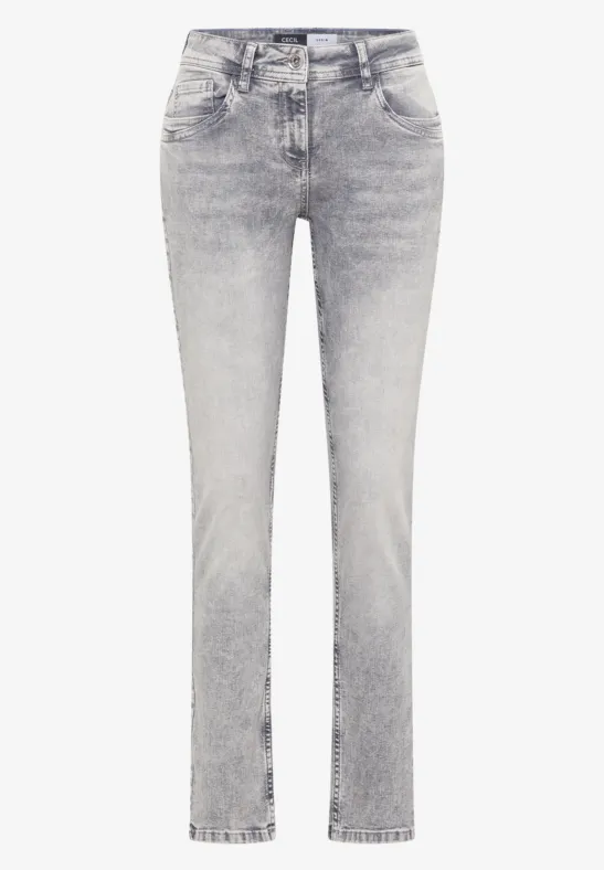 Thumbnail - Cecil Damen Straight Leg Jeans in Grau, Gr: 29