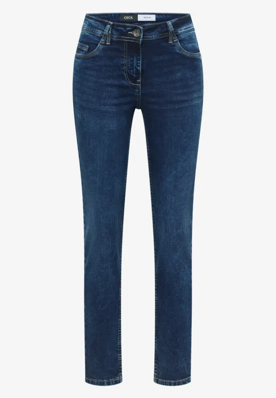 Thumbnail - Cecil Damen Jeans im Slim Fit in Blau, Gr: 27