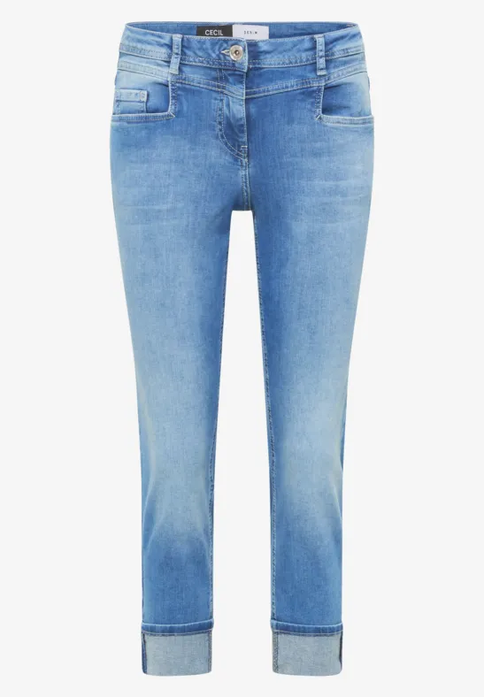 Thumbnail - Cecil Damen Washed-Look Jeans in Blau, Gr: 28