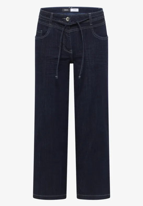 Thumbnail - Cecil Damen High Waist Wide Leg Jeans im Loose Fit in Blau, Gr: 25
