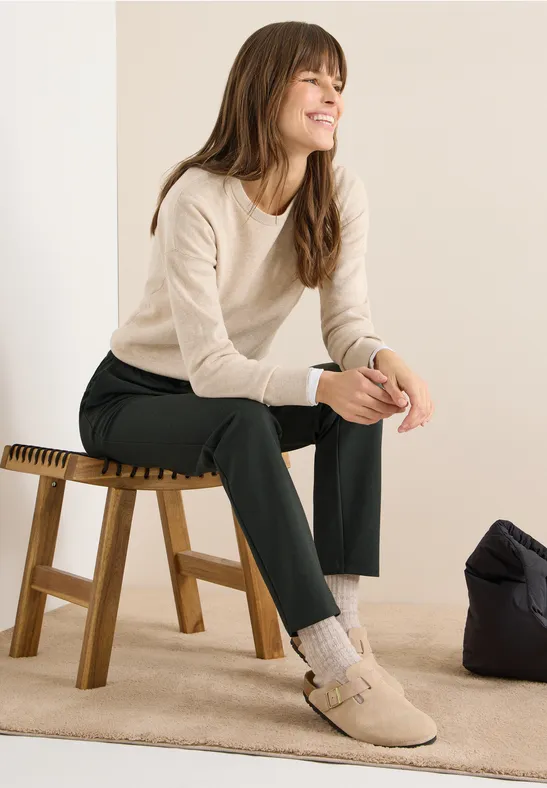 Thumbnail - Cecil Damen Two-Tone Hose in Grün, Gr: XL