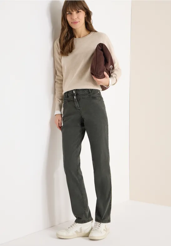 Thumbnail - Cecil Damen Straight Leg Hose in Grün, Gr: 32