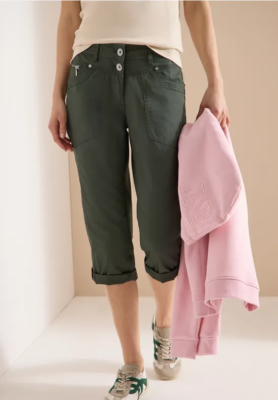 3/4 Mid Waist Casual Fit Hose mit Turn Up