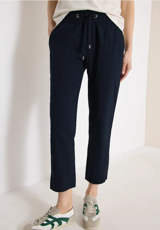 Mid Waist Slim Leg Hose im Casual Fit günstig online kaufen