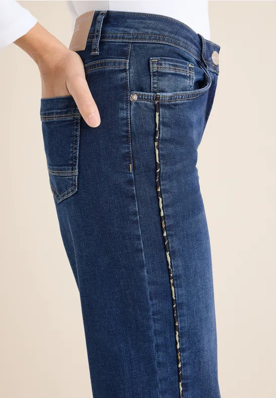 cecil Jeans High Waist Wide Leg Baumwolle Blau