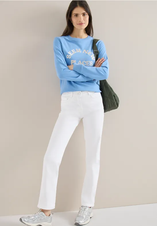 Thumbnail - Cecil Damen Straight Leg Jeans in Weiß, Gr: 28
