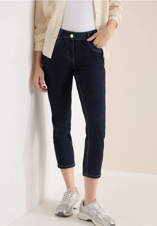 cecil Jeans Waist Slim Leg Baumwolle Blau