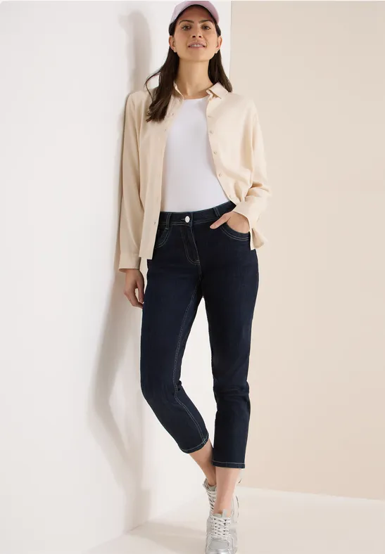 Thumbnail - Cecil Damen Slim Leg Jeans in Blau, Gr: 36