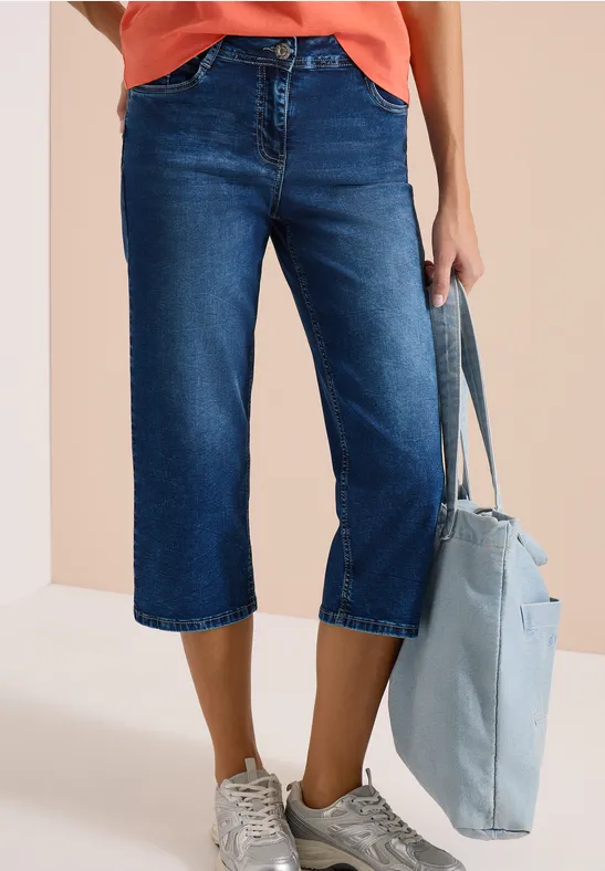 Wide Leg 3/4 Jeans im Loose Fit