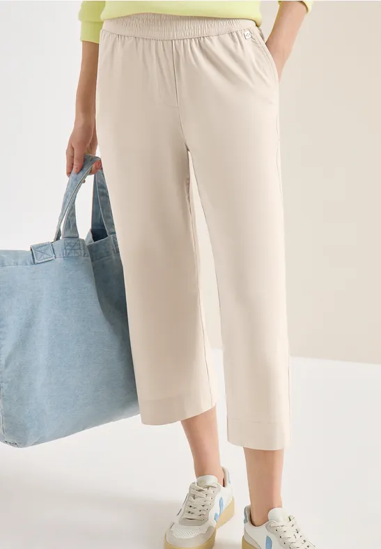 cecil High Waist Fit Hose Baumwolle-Polyester Beige