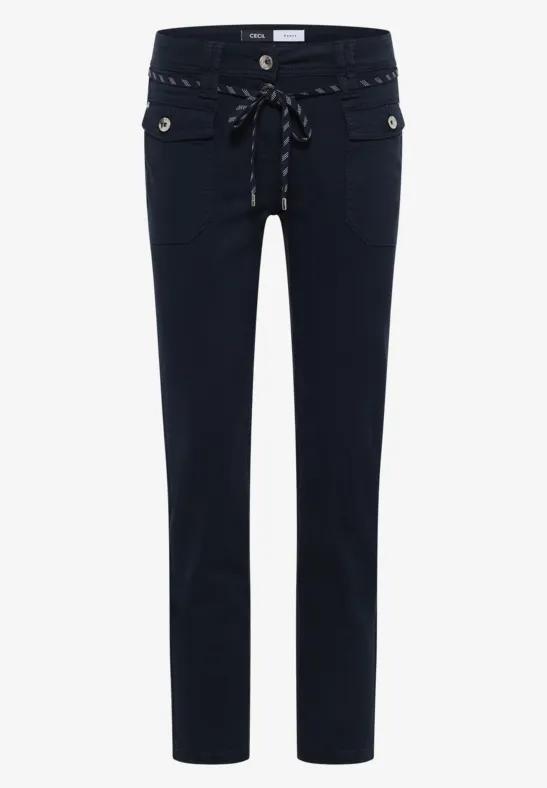 Thumbnail - Cecil Damen Slim Leg Hose in Blau, Gr: 31