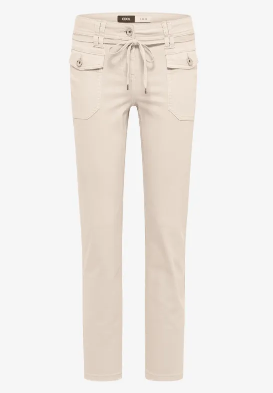 Thumbnail - Cecil Damen Slim Leg Hose in Beige, Gr: 28