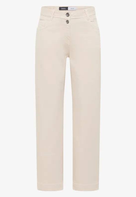 Thumbnail - Cecil Damen Wide Leg Jeans in Beige, Gr: 28