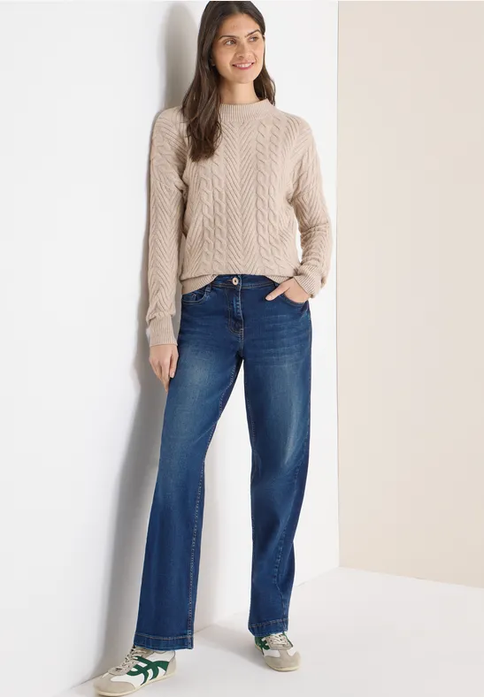 Thumbnail - Cecil Damen Wide Leg Jeans in Blau, Gr: 33