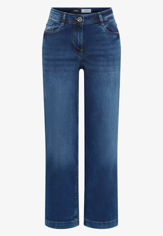 Thumbnail - Cecil Damen Wide Leg Jeans in Blau, Gr: 33