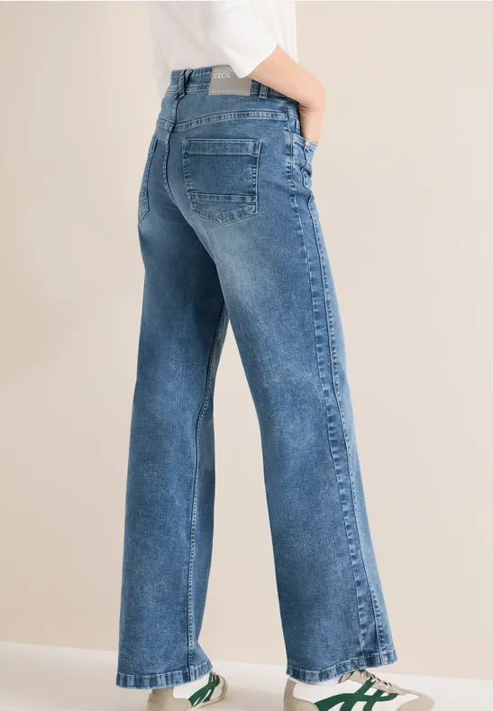 Cecil Dames Wide Legs Jeans in Blauw, Gr: 26