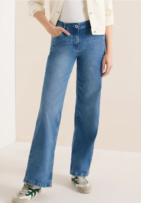 Thumbnail - Cecil Damen Wide Leg Jeans in Blau, Gr: 32