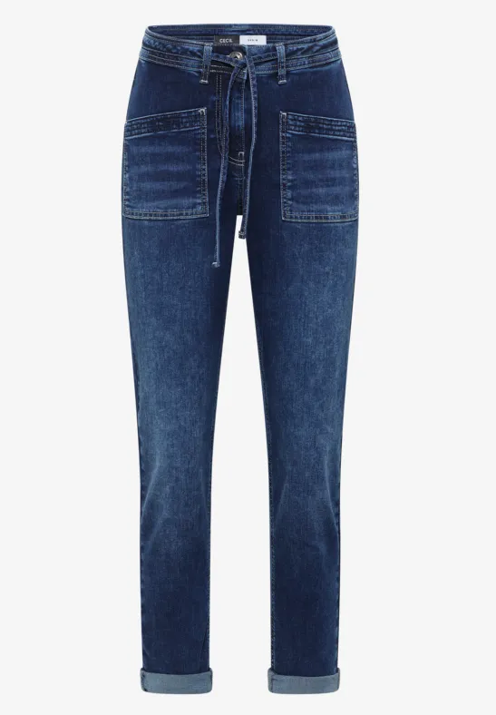 Thumbnail - Cecil Damen Jeans mit Patch Pockets in Blau, Gr: 28