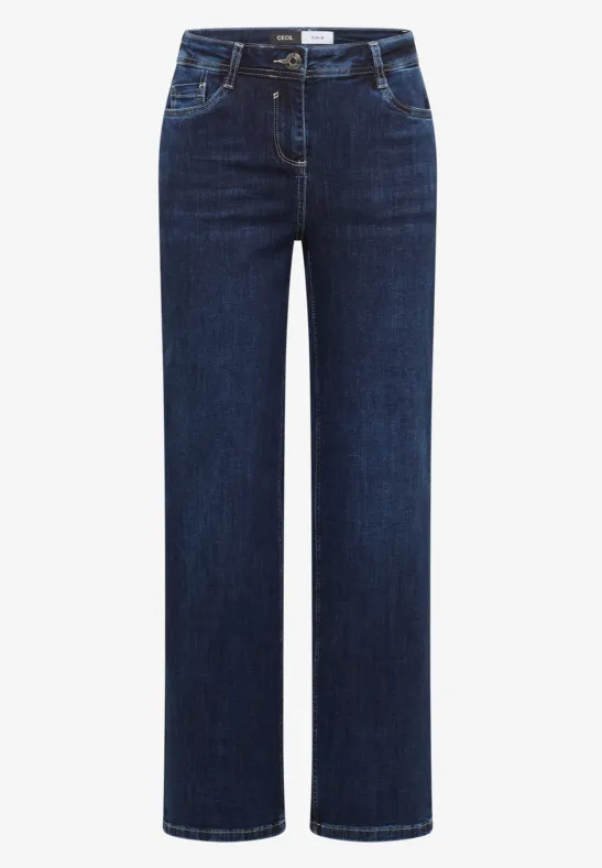 Thumbnail - Cecil Damen Wide Leg Jeans in Blau, Gr: 27