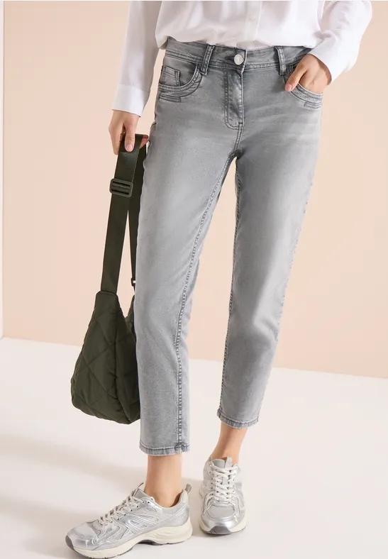 7/8 Mid Waist Slim Leg Jeans im Casual Fit