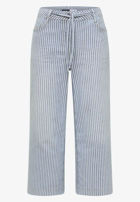 Thumbnail - Cecil Damen Wide Flared Leg Jeans mit Streifen in Blau, Gr: 30