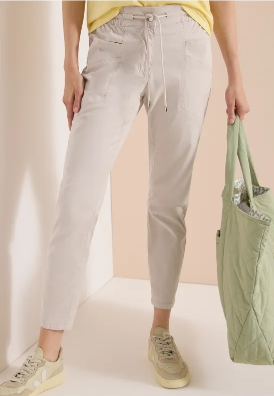 cecil Slim Leg Hose Lyocell Beige