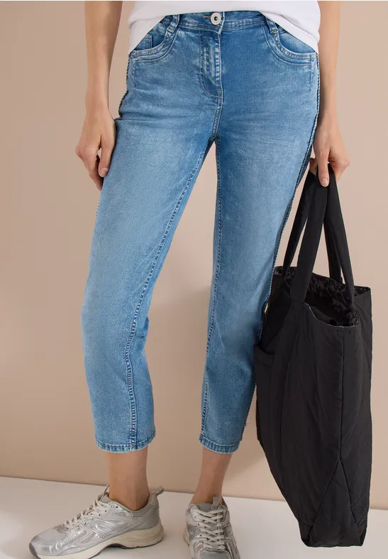 cecil Jeans Slim Fit Waist Baumwolle-Polyester Blau