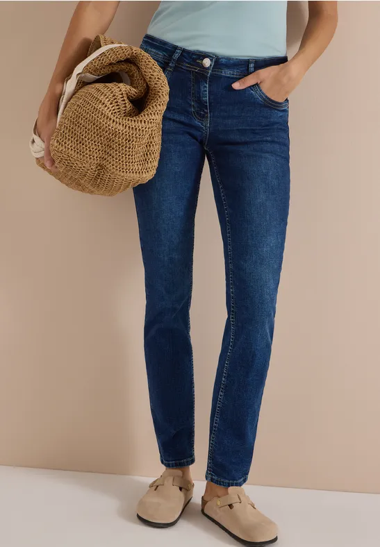 cecil Mid Waist Straight Leg Jeans im Casual Fit B3809151023525G