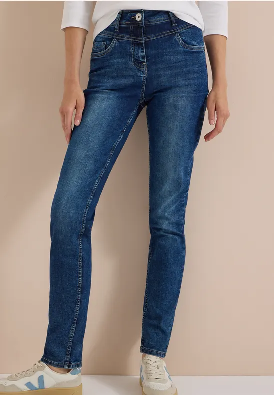 High Waist Slim Leg Jeans im Slim Fit