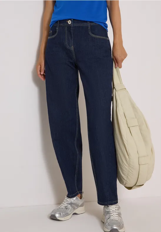 High Waist Barrel Leg Jeans im Loose Fit