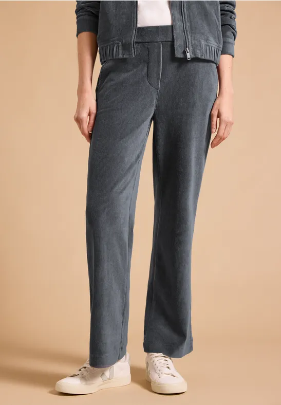 Pantalon taille haute Straight Leg, coupe ample