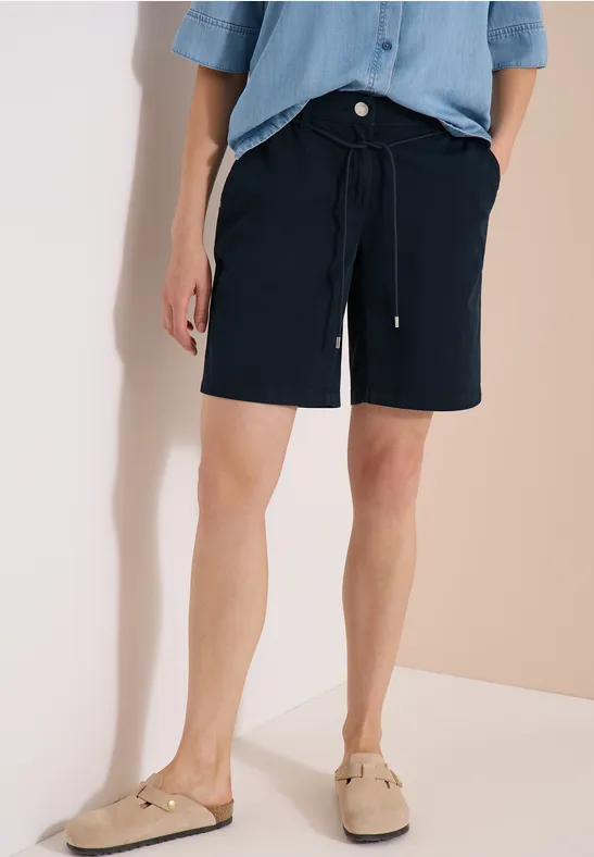 cecil Shorts Wide Leg Loose Baumwolle Blau
