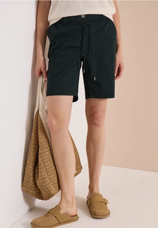 Mid Waist Wide Leg Shorts im Loose Fit