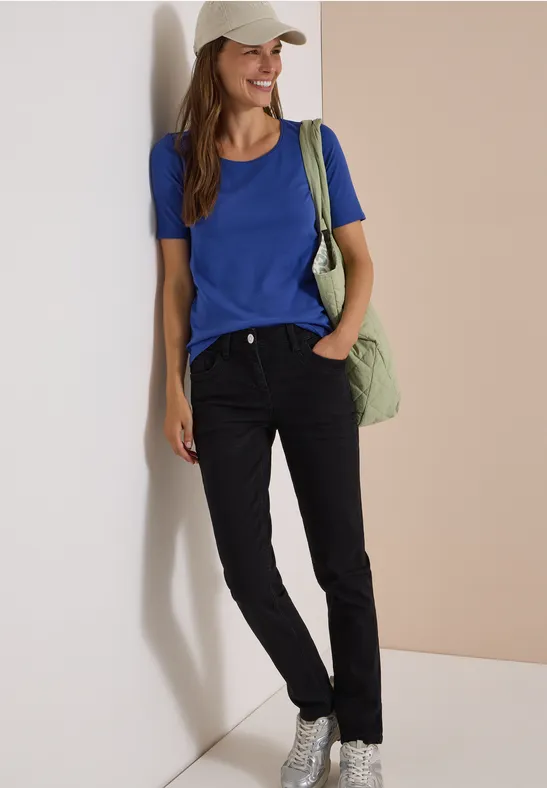 Mid Waist Slim Leg Jeans im Casual Fit