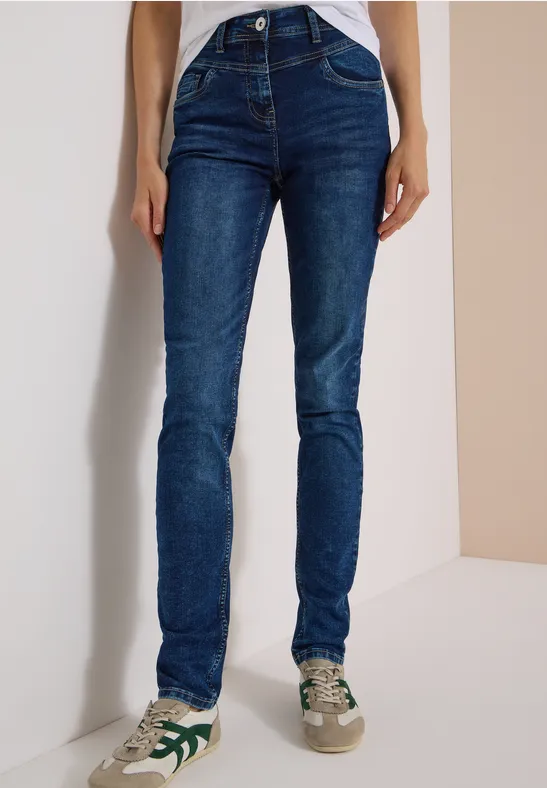High Waist Slim Leg Jeans im Slim Fit