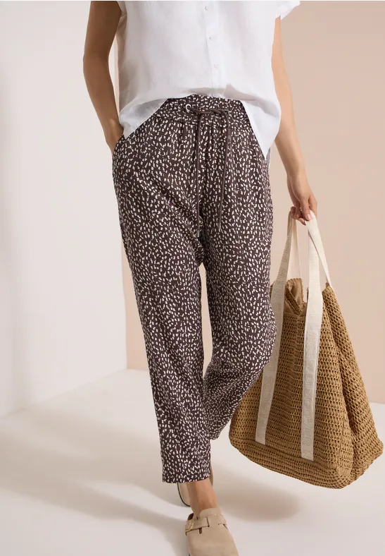 cecil Hose Slim Leg Loose Viskose Braun
