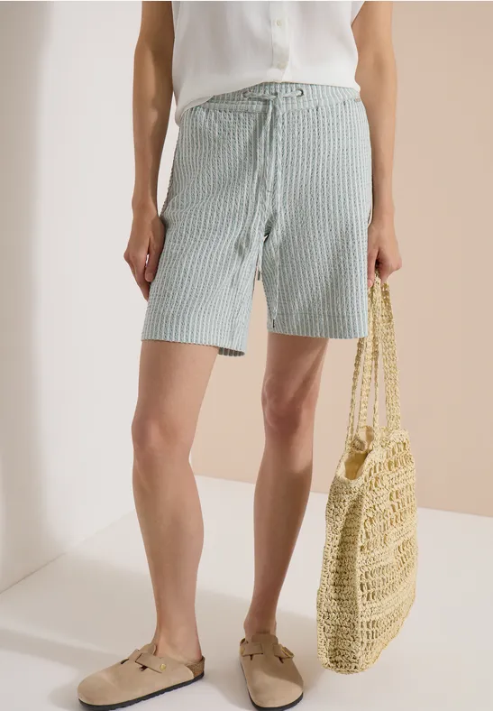 cecil Shorts Wide Leg Viskose-Polyester-Elasthan Blau