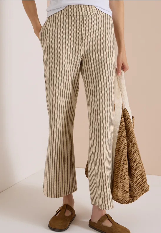 Wide Leg Hose in Strick-Optik