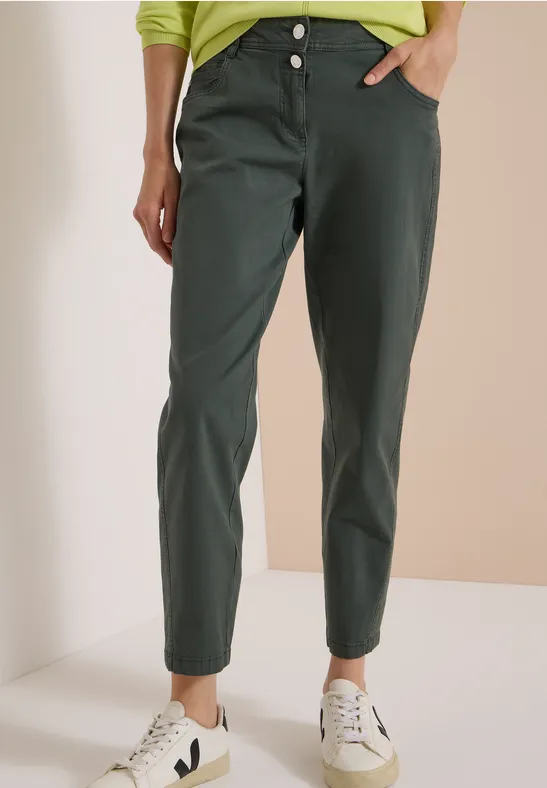 cecil Mid Waist Barrel Leg Hose im Casual Fit